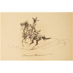 Edward Borein Drawing in Book