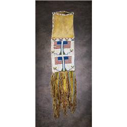 Sioux Beaded American Flag Pipebag
