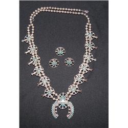 NAVAJO STERLING SQUASH BLOSSOM NECKLACE