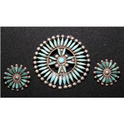 ZUNI PIN & EARRINGS