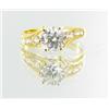 Image 1 : 12ctw Lab Diamond 22k Gold Vermeil Ring (JEW-2374)