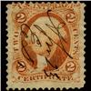 Image 1 : 1860s US Revenue Stamp 2c Certificate Orange (STM-1465)