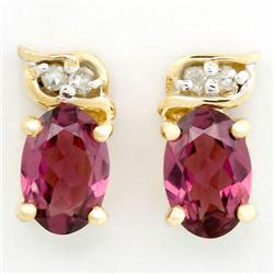1.40ct Natural Rhodolite Diamond 9k Gold Earrings (JEW-9242X)