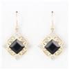 4.48ct Black Sapphire Diamond 9k Gold Earrings (JEW-9227X)