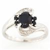 1.85ct Black Sapphire Diamond 9k Wht Gold Ring (JEW-9346X)