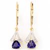 Image 1 : .94ct Natural Iolite Diamond 9k Gold Earrings (JEW-9189X)
