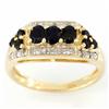 1.50ct Blk Sapphire 18 Genuine Diamond 9k Gold Ring (JEW-9388X)