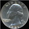 Image 1 : 1981 Washington 25c Quarter Coin Graded GEM (COI-6891)