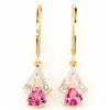 Image 1 : 1.04ct Pink Tourmaline Diamond 9k Gold Earrings (JEW-9190X)