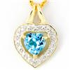 1.05ct Swiss Bl Topaz Diamond 9k Gold Pendant (JEW-9298X)