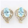 1.28ct Natural Bl Topaz Diamond 9k Gold Earrings (JEW-9209X)
