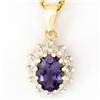 1.07ct Natural Iolite 12 Diamond 9k Gold Pendant (JEW-9261X)