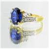 Image 2 : 17ctw Lab Dia/Sapphire 22k Gold Vermeil Ring (JEW-2362)
