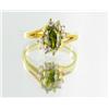 Image 1 : 11ctw Lab Dia/Emerald 22k Gold Vermeil Ring (JEW-2386)