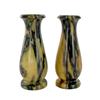 Rare Yellow Thai Jade Vase Pair (DEC-427)