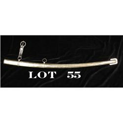 Metal scabbard for military officer’s sword  approx. 36” overall, nickel finish, two  hanging rings 