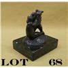 Image 1 : Lot of 4 small bronzes depicting playful  bears, on marble bases by noted artist E.W.  Deming made b