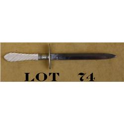 Pearl handled small dagger approx. 8” overall  with an approx. 4-1/2” blade marked “NON  XLL, Joseph