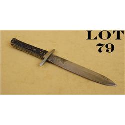 G. Wostenholm & Son Washington Works,  Sheffield marked bowie knife approx. 10”  overall with an app