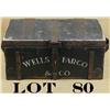 Image 1 : Older quality reproduction of a Wells Fargo &  Co. wooden strongbox approx. 9” x 18” X 10”  with iro