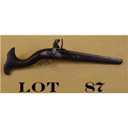 Mid-Eastern style flintlock trade type  pistol, showing “Bresane” on the top of the  barrel and a wo