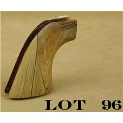 Classic old pair of one piece ivory grips for  a Colt Model 1851 Navy revolver in overall  well worn