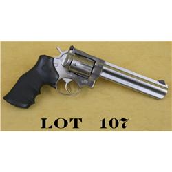Ruger Model GP 100 DA revolver, .357 Magnum  cal., 6” barrel, stainless steel  construction, Hogue f