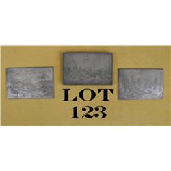 Three steel engraving block plates, each  approx. 5” x 7-1/2” showing three scenes of  cavalry battl
