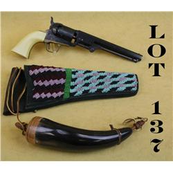 Italian-made copy of a Colt Model 1851  percussion revolver, .36 cal., 7-1/2” octagon  barrel, blue 