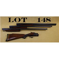 Winchester model 101, 12ga, 3-barrel set, in  felt-lined luggage case. Serial #K126855. The  gun is 