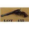Image 2 : Colt SAA revolver, .45 cal., 7-1/2” barrel,  brown finish, custom raised carved wood grips  with hor