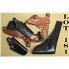 Image 1 : Lot of misc. leather gear including approx.  10 holsters of various makers and sizes, two  cartridge