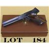 Image 1 : Colt Match Target semi-auto pistol, .22LR  cal., 6” barrel, blue finish, checkered  mottled red and 