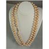 Image 2 : Very high quality ladies opera length strand  of round Natural peach color pearls(Not Dyed)  averagi
