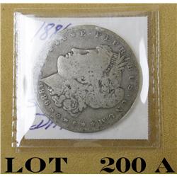 1886-S US Morgan Dollar, worn, not graded.  Est: $35 - $70