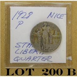 1928-P mint US Standing Liberty quarter. Not  graded. Est: $20 - $40