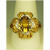 Image 1 : Fabulous 14 karat heavy yellow gold ladies  Italian design ring set with a center oval  citrine weig
