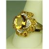 Image 2 : Fabulous 14 karat heavy yellow gold ladies  Italian design ring set with a center oval  citrine weig