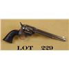 Image 1 : Colt SAA revolver, 44-40 cal., 7-1/2” barrel,  nickel finish, checkered hard rubber eagle  grips, #1