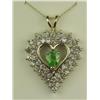 Image 1 : Dazzling 14 karat yellow gold ladies custom  made heart design pendant set with a center  pear shape