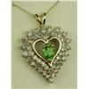 Image 2 : Dazzling 14 karat yellow gold ladies custom  made heart design pendant set with a center  pear shape