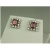 Image 2 : Stunning 14 karat white gold ladies custom  made earrings fine set with two matching pink  tourmalin