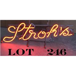 Stroh’s Neon Beer sign, approx. 11” x 25” in  overall good condition at time of  description.  Est.:
