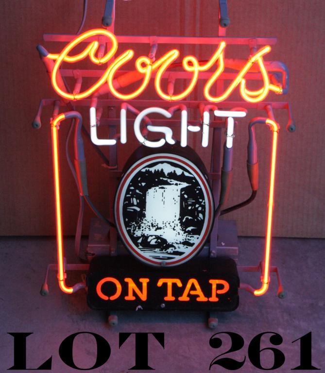 Coors Light on Tap Neon Beer sign, approx. 25” x 15” in overall good