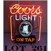Image 1 : Coors Light on Tap Neon Beer sign, approx.  25” x 15” in overall good condition at time  of descript