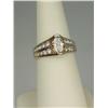 Image 2 : Very high quality 14 karat yellow gold ladies  custom made ring fine set with a center MQ  cut diamo