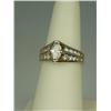 Image 3 : Very high quality 14 karat yellow gold ladies  custom made ring fine set with a center MQ  cut diamo