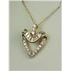 Image 2 : Stunning 14 karat yellow gold ladies custom  design heart shape pendant fine set with over  34 round