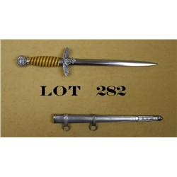 Original German Luftwaffe dagger and sheath  with plain blade marked “E & F Horster,  Solingen” appr