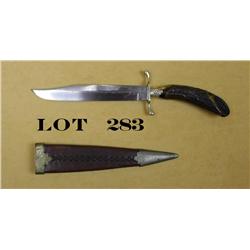 Original English clip point Bowie style knife  marked “G. Wostenholm & Son, Washington  Works, Sheff